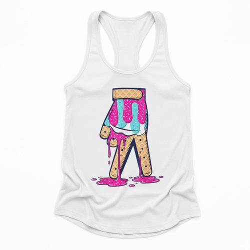 Baseball Ice Cream Drip Boys Glove Sprinkles Baseball Lover Flowy Tank - Sportilla