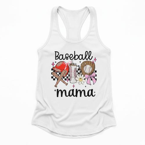 Baseball Mama Baseball Mom Cute T-Ball Mom Ballpark Mom Flowy Tank - Sportilla