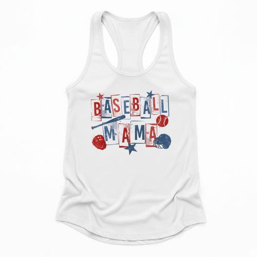 Baseball Mama Mom Mother Vintage Game Day Flowy Tank - Sportilla
