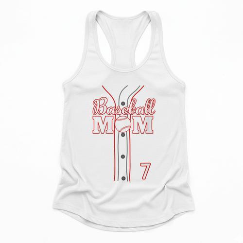 Baseball Mom 7 Number 7 Jersey Team Numbered Jersey Flowy Tank - Sportilla