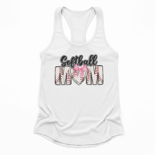 Baseball Mom Coquette Women Girls Baseball Mama Flowy Tank - Sportilla