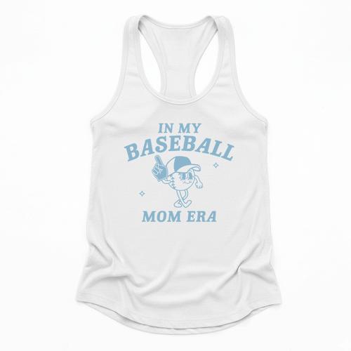 In My Baseball Mom Era Retro Game Day Mama Groovy Season Flowy Tank - Sportilla