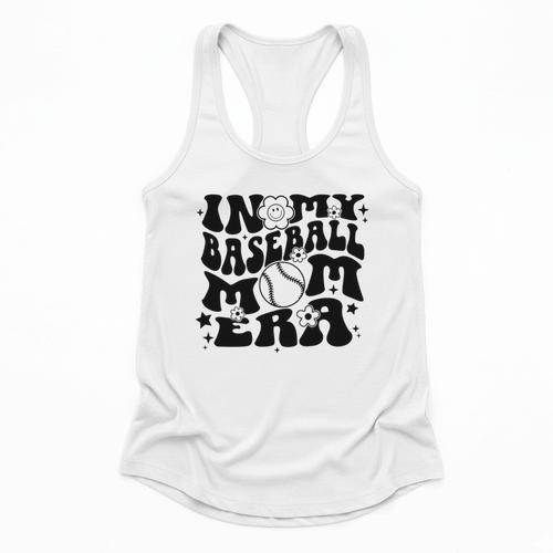 In My Baseball Mom Era Retro Groovy Sports Parent Flowy Tank - Sportilla