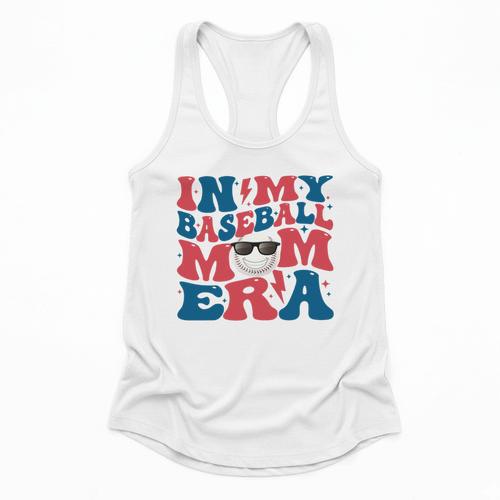 In My Baseball Mom Era Smile Face Retro Flowy Tank - Sportilla
