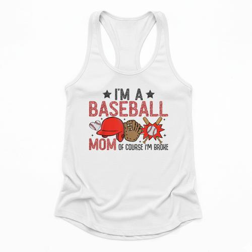 Baseball Mom I'm A Baseball Mom Of Course I'm Broke Flowy Tank - Sportilla