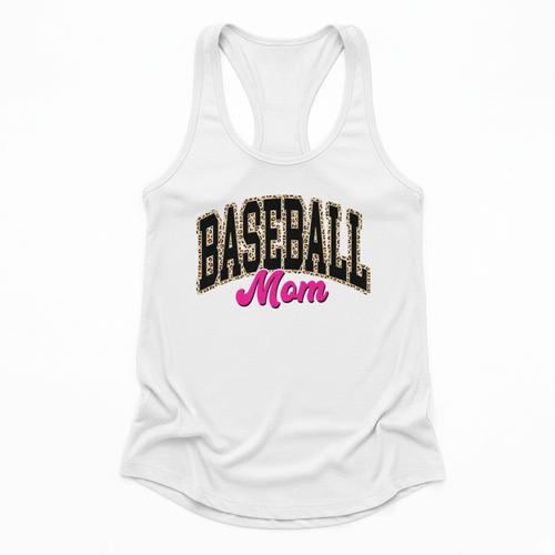 Baseball Mom Leopard Baseball Mama Life Girls Women Baller Premium Flowy Tank - Sportilla