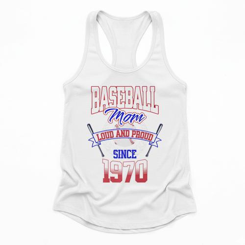 Baseball Mom Loud & Proud Since 1970 Premium Flowy Tank - Sportilla