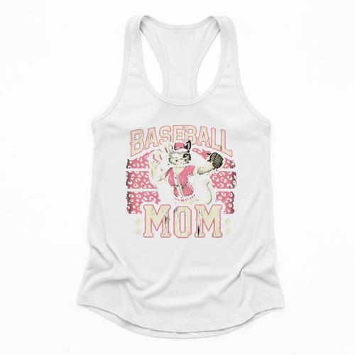 Baseball Mom Mama Mother's Cat In My Baseball Mom Era Flowy Tank - Sportilla