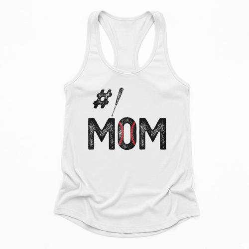 Baseball Mom Number One 1 Mother Baseball Lover Mother's Day Flowy Tank - Sportilla