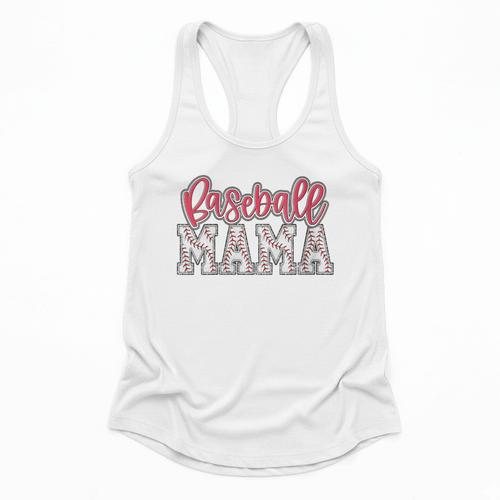Baseball Mom Pink Baseball Mama Matching Family Daughter Flowy Tank - Sportilla