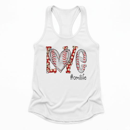 Baseball Mom Shirt Heart Love Baseball Omilife Flowy Tank - Sportilla