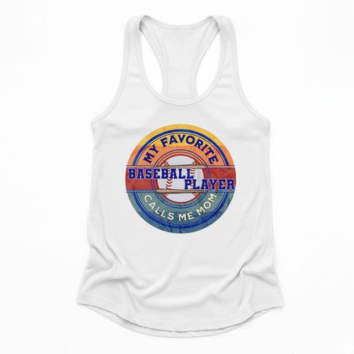 Baseball Moms My Favorite Baseball Player Call Me Moms Flowy Tank - Sportilla