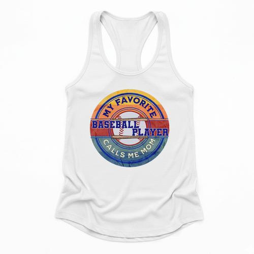 Baseball Moms My Favorite Baseball Player Call Me Moms Premium Flowy Tank - Sportilla