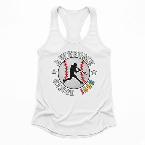 Birthday Baseball Lover 40 Years Old Awesome Since 1986 Premium Tri-Blend Flowy Tank - Sportilla