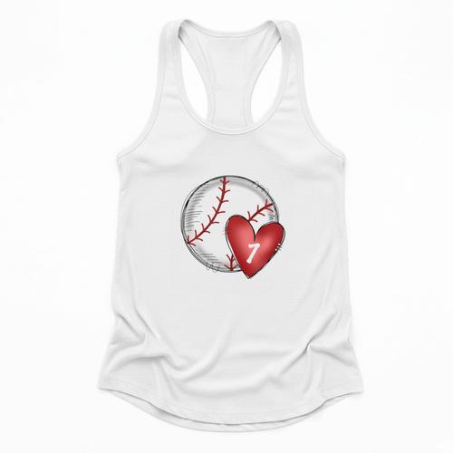 Bleached Custom Baseball Mom Number 7 Heart For Mom Flowy Tank - Sportilla