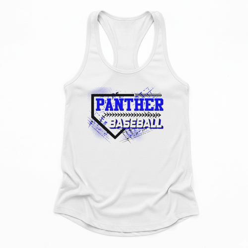 Blue Panther Baseball Home Plate Game Day Mascot Panther Flowy Tank - Sportilla