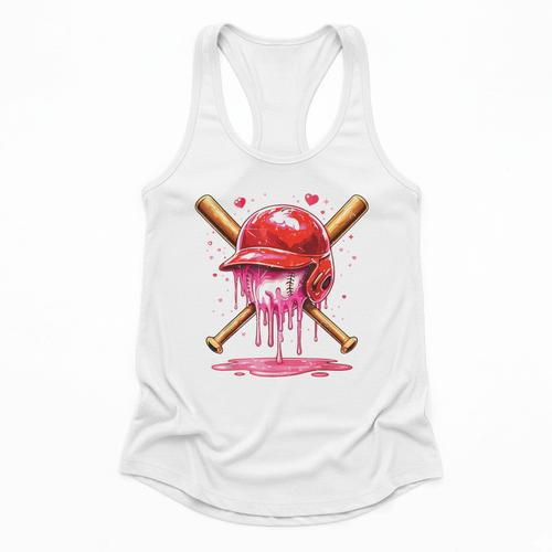 Boys Valentine Day Baseball Helmet Drip Ice-Cream Youth Kids Flowy Tank - Sportilla