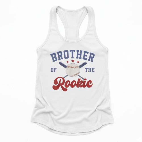 Brother Of Rookie 1st Birthday Baseball Boy Family Matching Flowy Tank - Sportilla