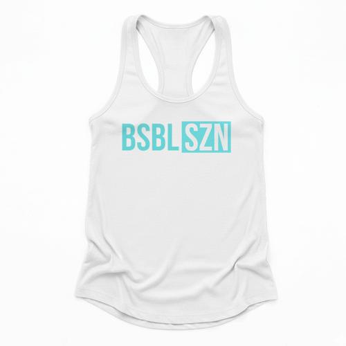 BSBL SZN Baseball Season Game Day Boys Girls Youth Premium Tri-Blend Flowy Tank - Sportilla