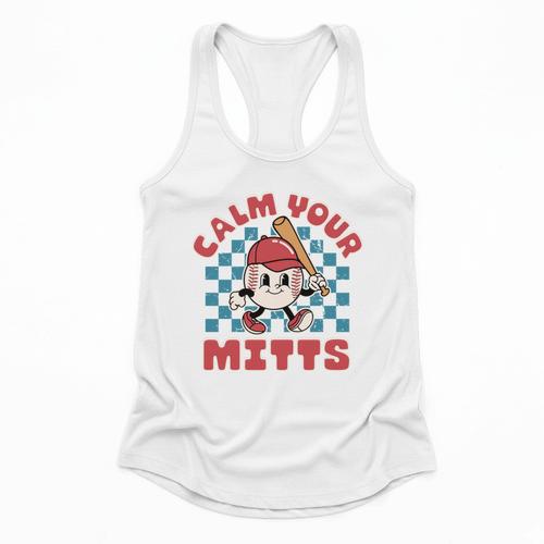 Calm Your Mitts Baseball Mom Sport Lover Flowy Tank - Sportilla