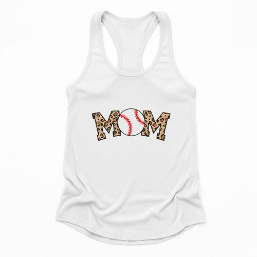 Catcher Mom Baseball Mom Leopard Game Day Flowy Tank - Sportilla