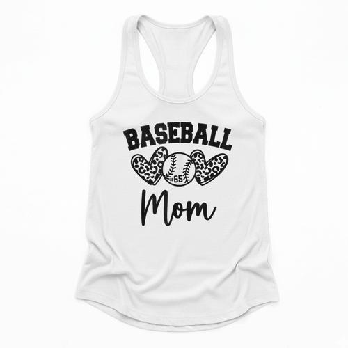 Custom Baseball Mom Number 65 Heart For Mom Flowy Tank - Sportilla