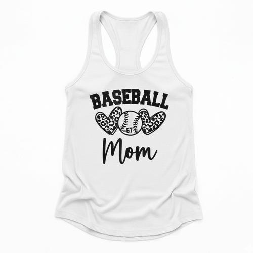 Custom Baseball Mom Number 67 Heart For Mom Flowy Tank - Sportilla