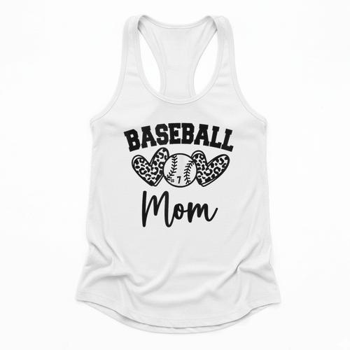 Custom Baseball Mom Number 7 Heart For Mom Flowy Tank - Sportilla