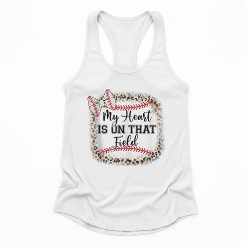 Cute Baseball Mom My Heart On That Field Sister Girl Toddler Flowy Tank - Sportilla