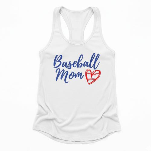 Cute Baseball Mom Heart Matching Mama Mother's Day Women's Flowy Tank - Sportilla
