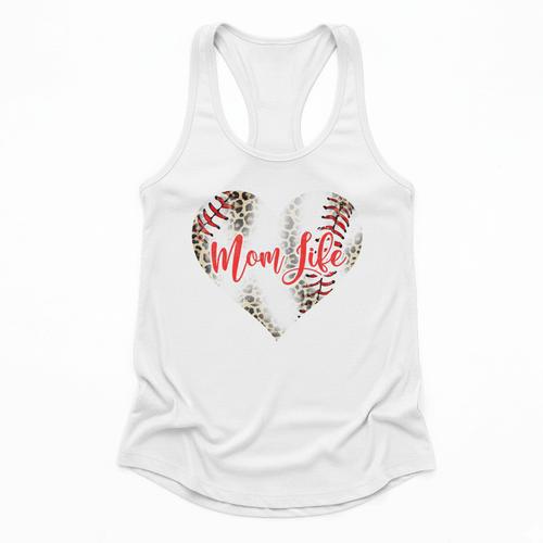 Cute Baseball Mom Heart Mother's Day Sport Mama Mom Life Flowy Tank - Sportilla