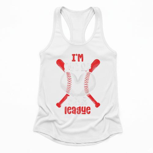 Cute Baseball Mom Out Of Your League Mommy Sports Players Premium Flowy Tank - Sportilla