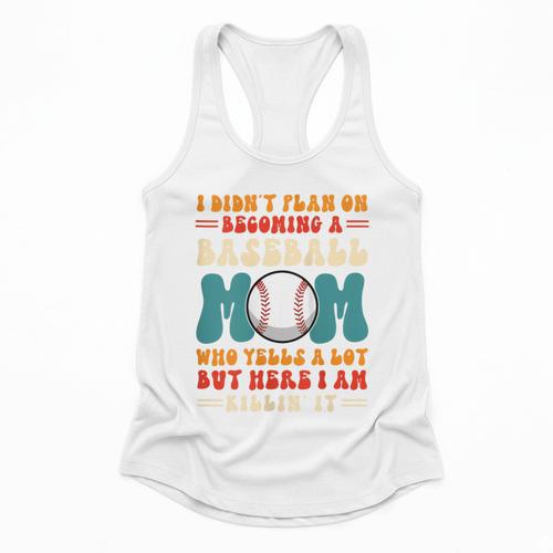 I Didn't Plan On Becoming a Baseball Mom Baseball Player Flowy Tank - Sportilla