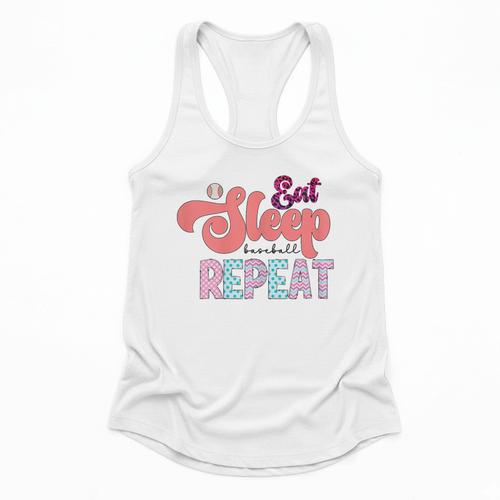Eat Sleep Baseball Repeat Baseball Moms Flowy Tank - Sportilla