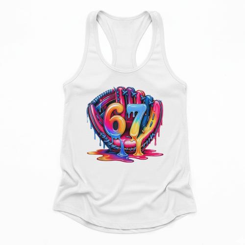 Gen Alpha Slang Ice Cream Drip Six Seven 67 Baseball Catcher Flowy Tank - Sportilla