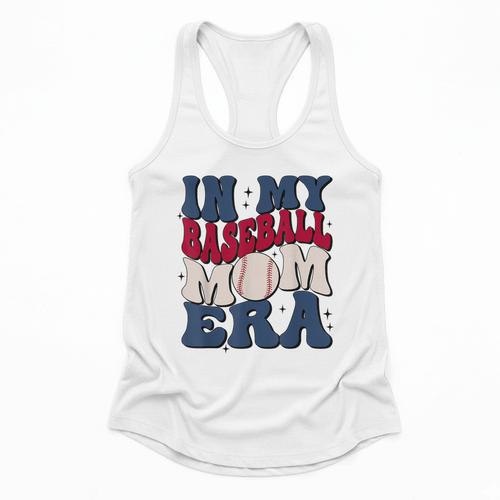 Groovy In My Baseball Mom Era Baseball Mama Mother's Day Flowy Tank - Sportilla