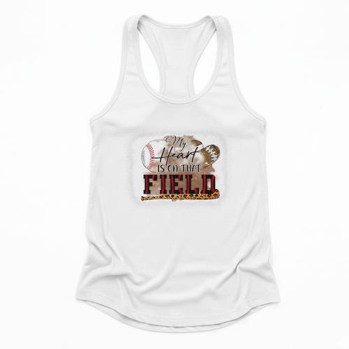 My Heart Is On That Field Baseball Mom Momm Premium Flowy Tank - Sportilla
