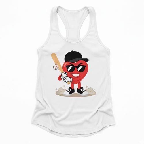 Heart Playing Baseball Valentine Baseball Flowy Tank - Sportilla