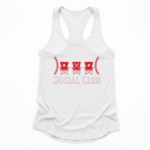 Home Plate Social Club Softball Season Baseball Mom Premium Flowy Tank - Sportilla