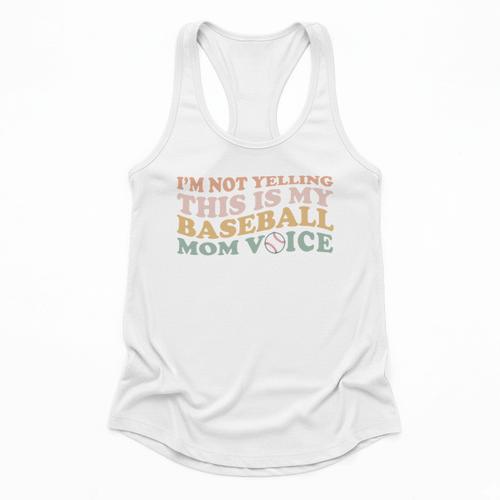 I'm Not Yelling This Is My Baseball Mom Voice Baseball Mom Flowy Tank - Sportilla