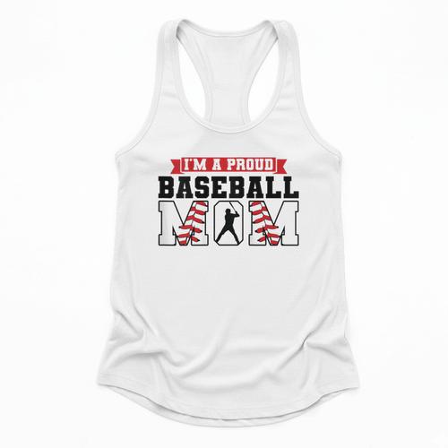 I'm a Proud Baseball Mom Baseball Flowy Tank - Sportilla