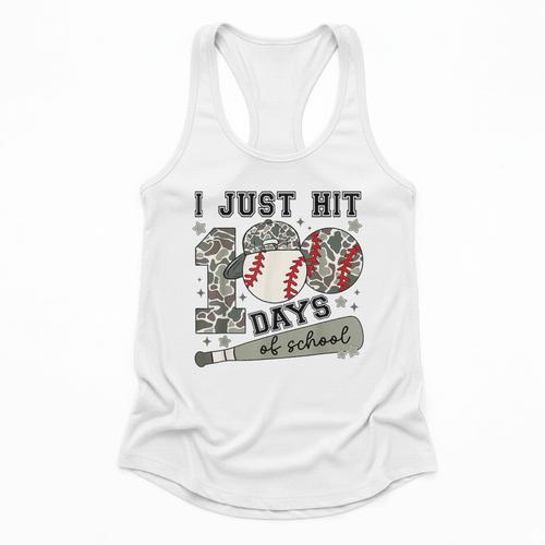 I Just Hit 100 Days Of School Teacher Baseball Boys Kids Flowy Tank - Sportilla