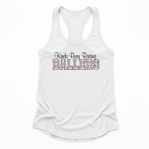 Kinda Busy Raising Ballers Funny Baseball Mom Mother's Day Premium Tri-Blend Flowy Tank - Sportilla