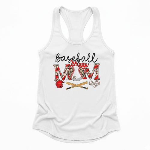 Leopard Baseball Mom Game Day Vibes Mother's Day Flowy Tank - Sportilla