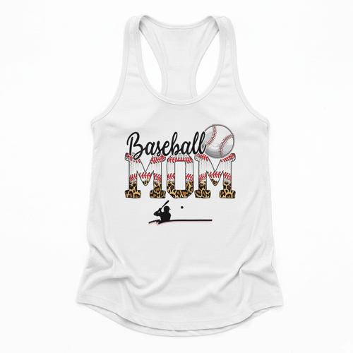 Leopard Baseball Mom Mama Mommy Sport Flowy Tank - Sportilla