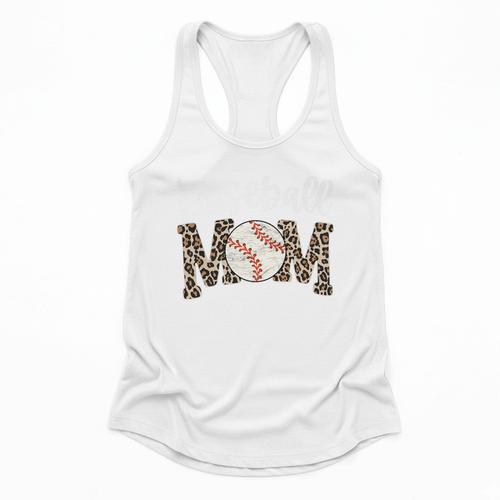 Leopard Baseball Mom Baseball Mama Retro Cute Mother's Day Premium Flowy Tank - Sportilla