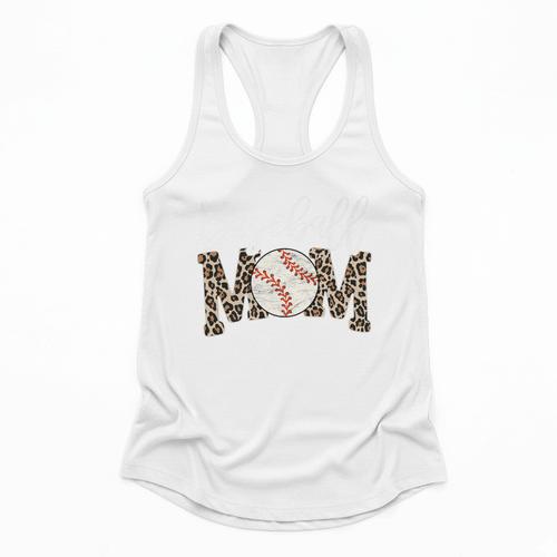 Leopard Baseball Mom Matching Baseball Mama Family Matching Premium Flowy Tank - Sportilla