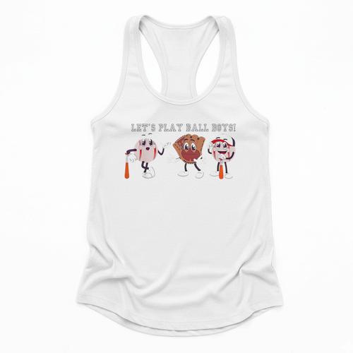 Let's Play Ball Boys Baseball Mom Flowy Tank - Sportilla