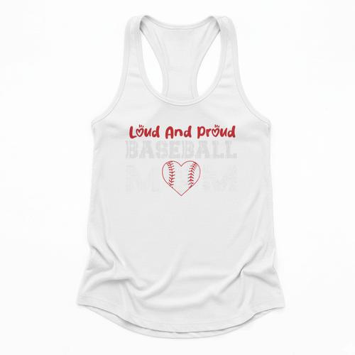 Loud And Proud Baseball Mom Baseball Mom Heart Flowy Tank - Sportilla