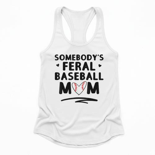Loudmouth Baseball Mama ShirtSomebody's Feral Baseball Mom Flowy Tank - Sportilla